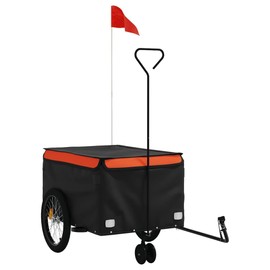 YLIEHS Versatile and Sturdy Bike Trailer for Heavy Loads, Durable Iron Design, Black and Orange Finish