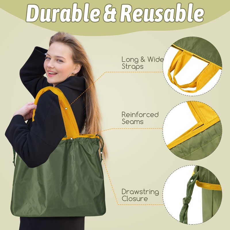 DUNSOO Foldable Shopping Bags (Black)