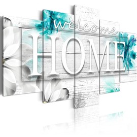 poetart Home Sweet Home Sign Teal Wall Art Décor Canvas Print Pictures Wall Décor for Bedroom Living Room Bathroom