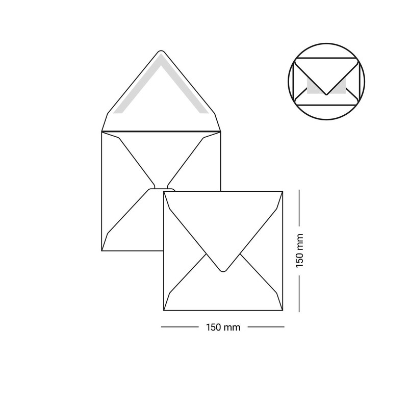 Square Envelopes 15.5 cm 15.5 x 155 mm Silver Metallic