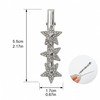 2Pcs Rhinestone Star Hair Clips Silver Accessories Y2K Barrettes