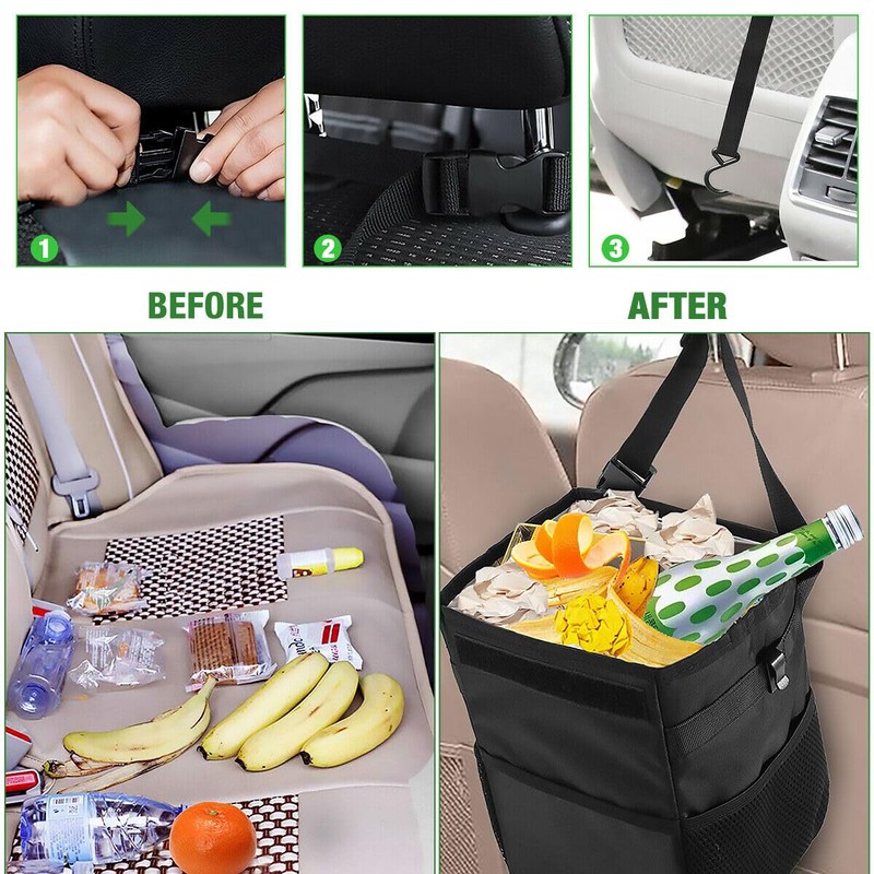 Universal Car Bin Trash Can with Lid Waterproof Storage Dustbin