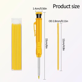 Fgdui 4PCS Carpentry Mechanical Pencils Set Builders Pencil and Pen Refills Deep Hole Marker Construction Pencils Mental Marking Tools for Woodworking Marking, Scribering, Drawing