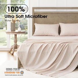 FreshCulture Floral Bed Sheets - Ultra Soft King Size Sheets Set - Brushed Microfiber Pink Floral Sheets - Deep Pockets - Easy Care - Hotel Luxury 4 Piece Flower Printed Sheets King, Calico