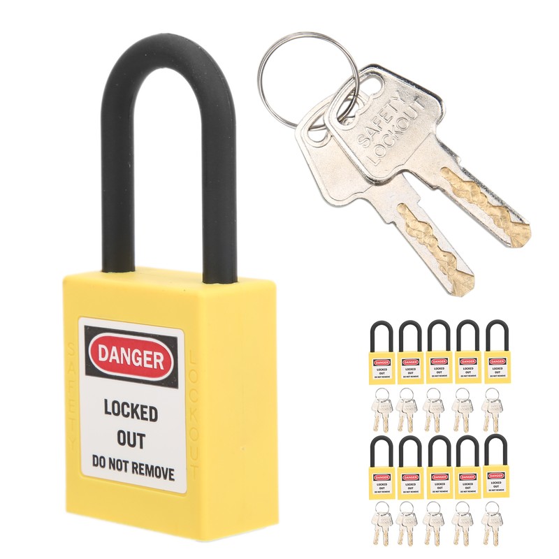 10 Sets 38mm Lockout Lock Dustproof Nylon Industrial Engineering Insulation