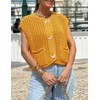 Flygo Womens Sleeveless Sweater Vest 2025 Spring Summer Crop Knit