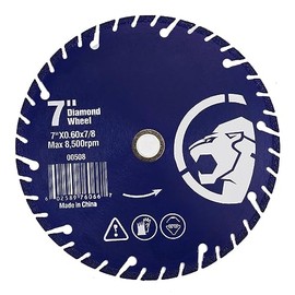 Stark USA 7" Diamond Edge Metal Steel Iron Cut-Off Wheel Abrasive, 7/8" Arbor Ultra Fast Cutting Saw Blade, Blue