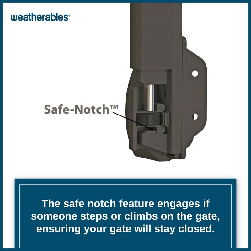 Weatherables Trident 10-inch Top-Pull Child Safety Pool Gate Latch –
