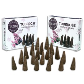 Tuberose Incense Cones - Total 20 Cone Incense - Dual Pack of 10 Insence Cones - Incense Cones Scented - Cone Incense Scents - Insense Cones - Incent Cone