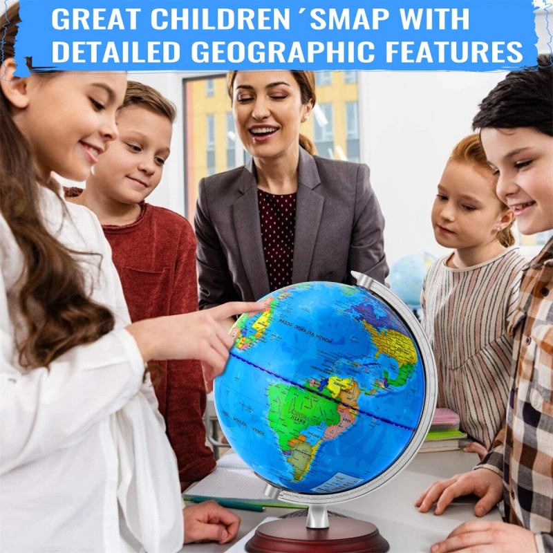 dreamrefit Luminous LED Lamp Globe World Map Display Teaching Toy