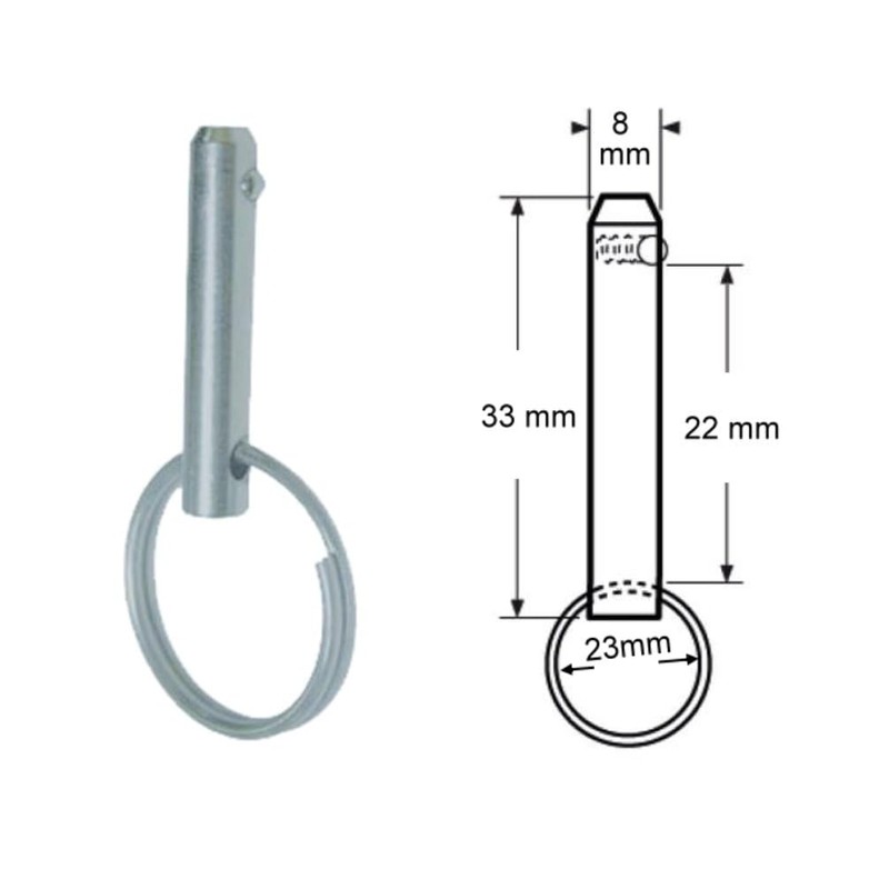Pack of 4) with Safety Ball 8 mm A2 Stainless