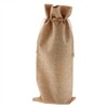12pcs Simple Linen Fabric Wine Bag with Drawstring Champagne Decorative