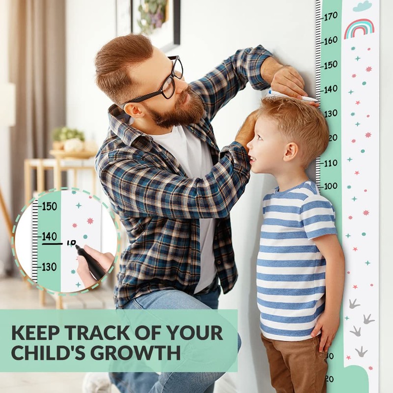 AUTOWT Kids Growth Height Chart, Canvas Height Chart Ruler Removable