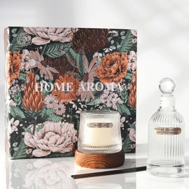 Bicrops 2 Pack Fragrance Reed Diffuser/Aqua Marine/Reed Diffuser Set,Oil Diffuser &Scented Candle&Reed Diffuser Sticks,air freshener for Bedroom Bathroom Office,Fragrance and Gifts