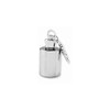 Solid Brushed Stainless Steel 1oz Round Mini Key Chain Flask