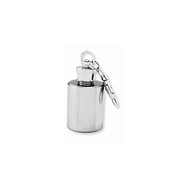 Solid Brushed Stainless Steel 1oz Round Mini Key Chain Flask 1.5"