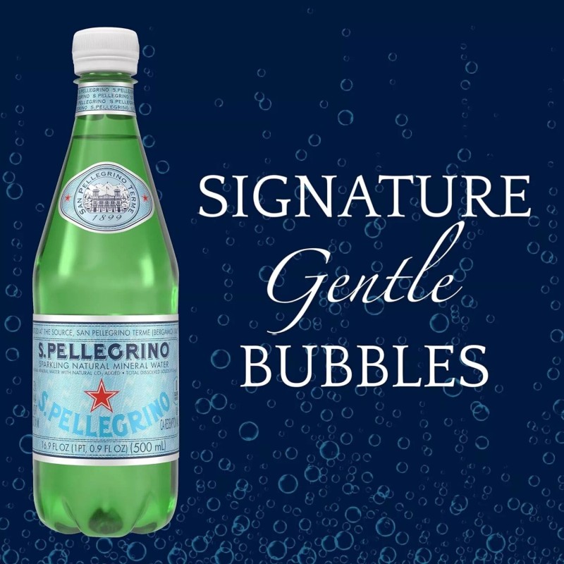 S.Pellegrino Sparkling Natural Mineral Water,Plastic Bottles, 16.9 fl oz Pack