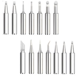 VARKAGE Pack of 14 900 m Soldering Iron Tips, Soldering Tips for Soldering Stations, Welding Devices & Accessories, Compatible with Hakko, Yihua, Atten & More (Silver)