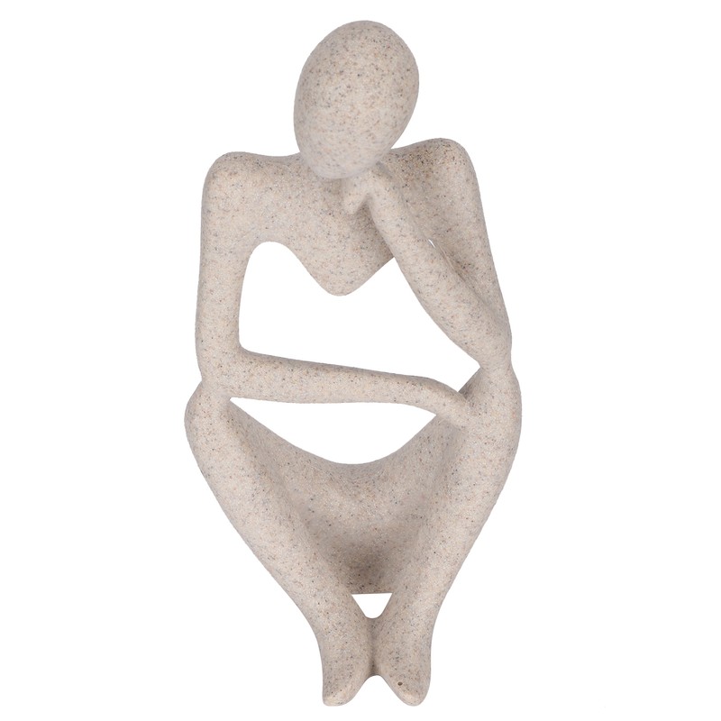 Resin Thinker Sculpture Abstract Statue Collectible Figurine Home Office Desktop