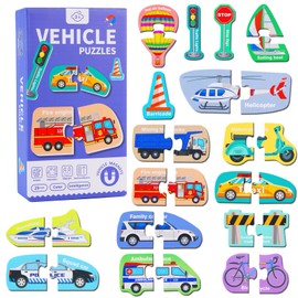 Fridge Magnets for Kids,Large Size Magnetic Vehicles,Puzzle Vehicles Magnets for Refrigerator,Educational Toys Fridge Magnets Toddler Learning Toys(Puzzle Vehicles A)