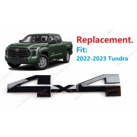 Toyota 1PC Gloss Black Rear Tailgate 4x4 EMBLEM Badge Fit For Toyota Tundra 2022-2025