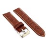 diloy Crocodile Embossed Leather Watch Strap with White Stitching Crocodile