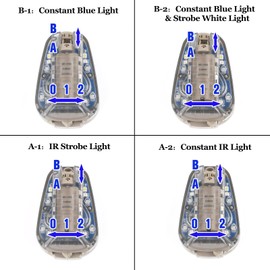 NECARL Tactical IR Helmet Light 4 Modes with Blue + White LED + IR Strobe/Constant, Airsoft Survival Signal Identification Lamp for Fast Wendy and More Helmets