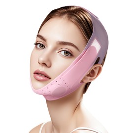 V-Line Sculpting Face Mask – Silicone Chin Strap for Jawline Tightening & Double Chin Reduction (23-27 Inches) (BLUSH)