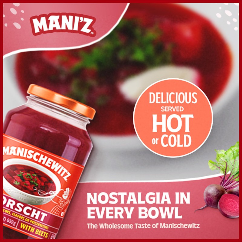 Manischewitz Borscht with Beets, 24 Oz (2 Pack) | Ready-to-Serve