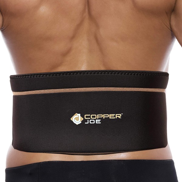 Copper Joe Back Brace for Lower Back Pain Relief, Back Support Belt Men and Women With Adjustable Black Velcro Lumbar Support Belt for Sciatica (Large/X-Large)