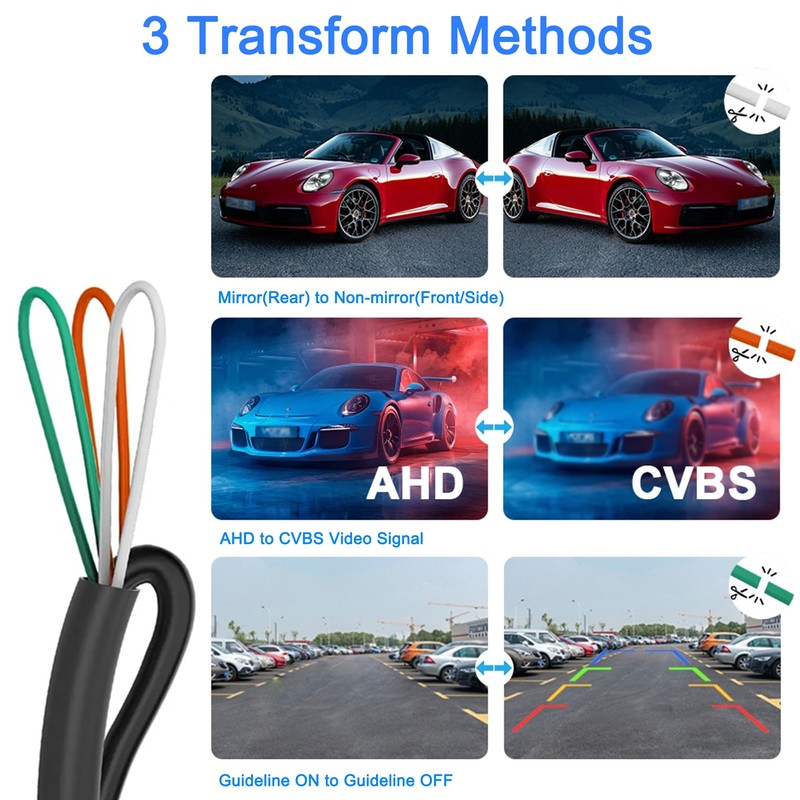 HEROFFIX AHD1080P Car Park Assist Backup Reverse Camera with Video