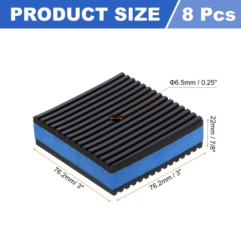 uxcell 8pcs Anti Vibration Pads for Washing Machine, 3" x