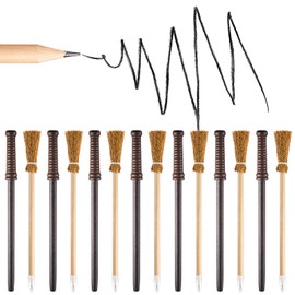 Chinco 10 Pieces Wand Pencils Party Supplies and10 Pieces Witch Broom Pencils, Wand Pencils Theme Birthday Goody Bag Filler Favors for Teen Kids Tween Boys Girls School Rewards