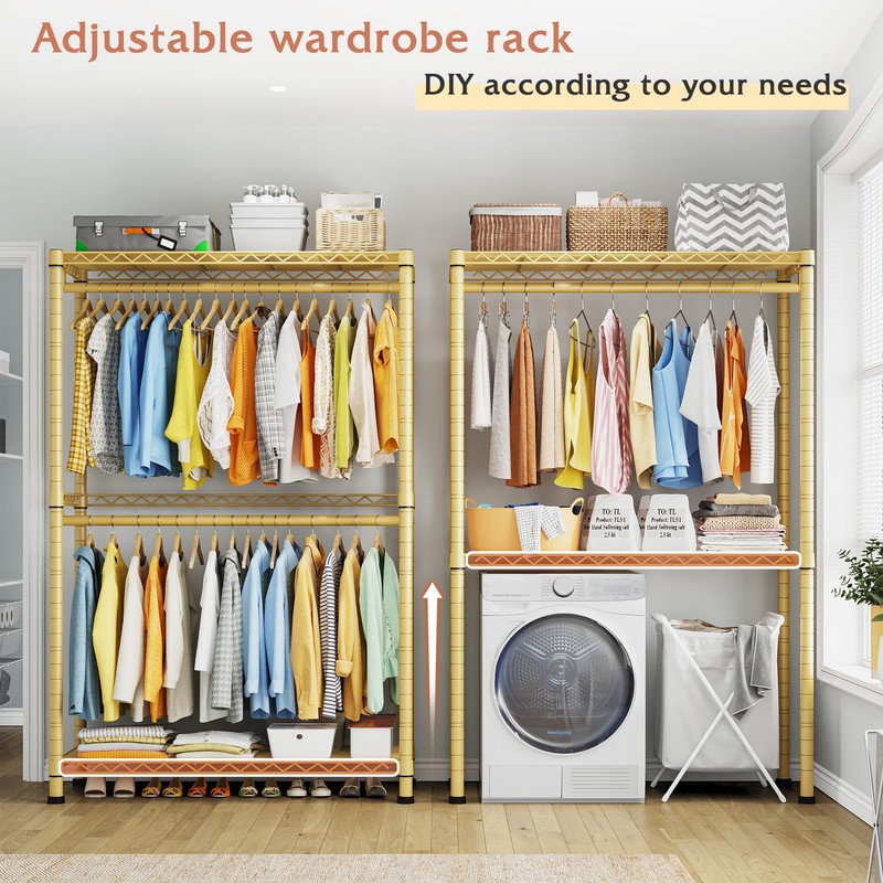 Raybee 79" H Heavy Duty Rolling Garment Rack for Hanging