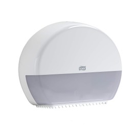 Tork 555020A Elevation Mini Jumbo Bath Tissue Roll Dispenser, 10.8" Height x 13.6" Width x 5.2" Depth, White (Case of 1 Dispenser) for use with Tork 11020602, 12024402, 120246 and 12013903