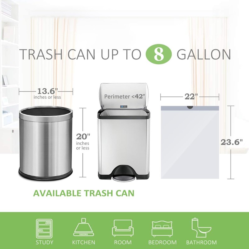 4 Gallon 120 Counts Strong Drawstring Trash Bags Garbage Bags