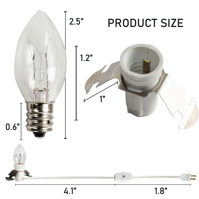 Dazzle Bright 4 Pack 6 FT Accessory Cord with Incandescent