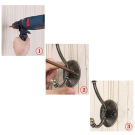 KINDPMA 8pcs Antique Coat Hooks Wall Mounted Door Hooks Brass Hooks for Hanging Clothes Vintage Hooks Metal Hooks Heavy Duty Coat Hooks for Wall Door Bathroom Kitchen