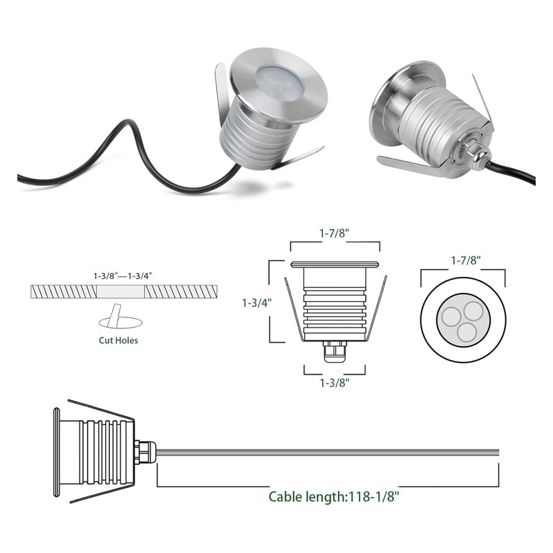 Landscapestation LED Underwater Pool Lights - 4 Packs, 3W 12V-24V