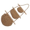 Hanging Fruit Basket 3 Tier Wall Mounted Handcraft Hemp Rope