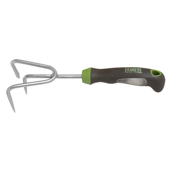 AMES 2445200 Stainless Steel Hand Cultivator with Ergo Gel Grip, 11-Inch