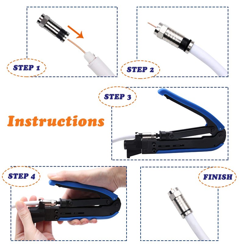 Delgada Coax Cable Crimper Kit,Compression Tool Coax Cable Crimper Set