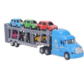 Transport Truck Toy 1/48 Scale Simulation Pull Back Collectible Cars Carrier Truck Set for Boys