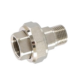 Pack of 2 Screw Connection 1/2 Inch Female x AG Thread Fitting, G1/2 Brass Fitting Fitting, 1/2 Inch Brass Male Thread, DN15 Pipe Fitting, Tapered Sealing