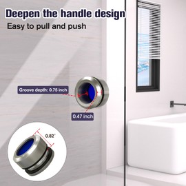 Aatrixquayn Large Sliding Shower Doors Knob Upgraded 2025, Heavy Duty Stainless Steel SUS304 Shower Glass Door Handle, Sliding Shower Door Handle for Bathroom Round Back-to-Back Pull, Brushed