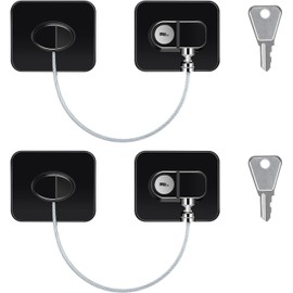 Arvoni 2 Stück Kühlschrank Schloss mit Klebstoff, Kindersicherung Fenster, Kühlschrankschloss ohne Bohren mit 2 Schlüsseln, Sicherheitsverschluss für Gefrierschrank, Kühlschrank Schloss, Fenster