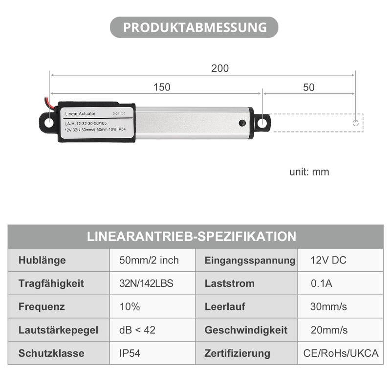Justech Linear Motor Adjustable Drive Mini Linear Actuator Drive DC