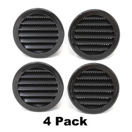 3" Round Plastic Louver Soffit Air Vent Reptile Screen Grille Cover (4, Black)
