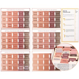 90 Pieces Laminated Large Print Bible Stickers, Mini Colorful Bible Tabs for Women Bookmarks Index Tabs Study Supplies Guide Kit, Baptism Christian Gifts for Men Boys Beginner Easy to Read