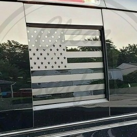 ClearSurface Fits Dodge Ram 2009-2021 Rear Back Middle Window American Flag Decal Sticker - Thin Blue Line